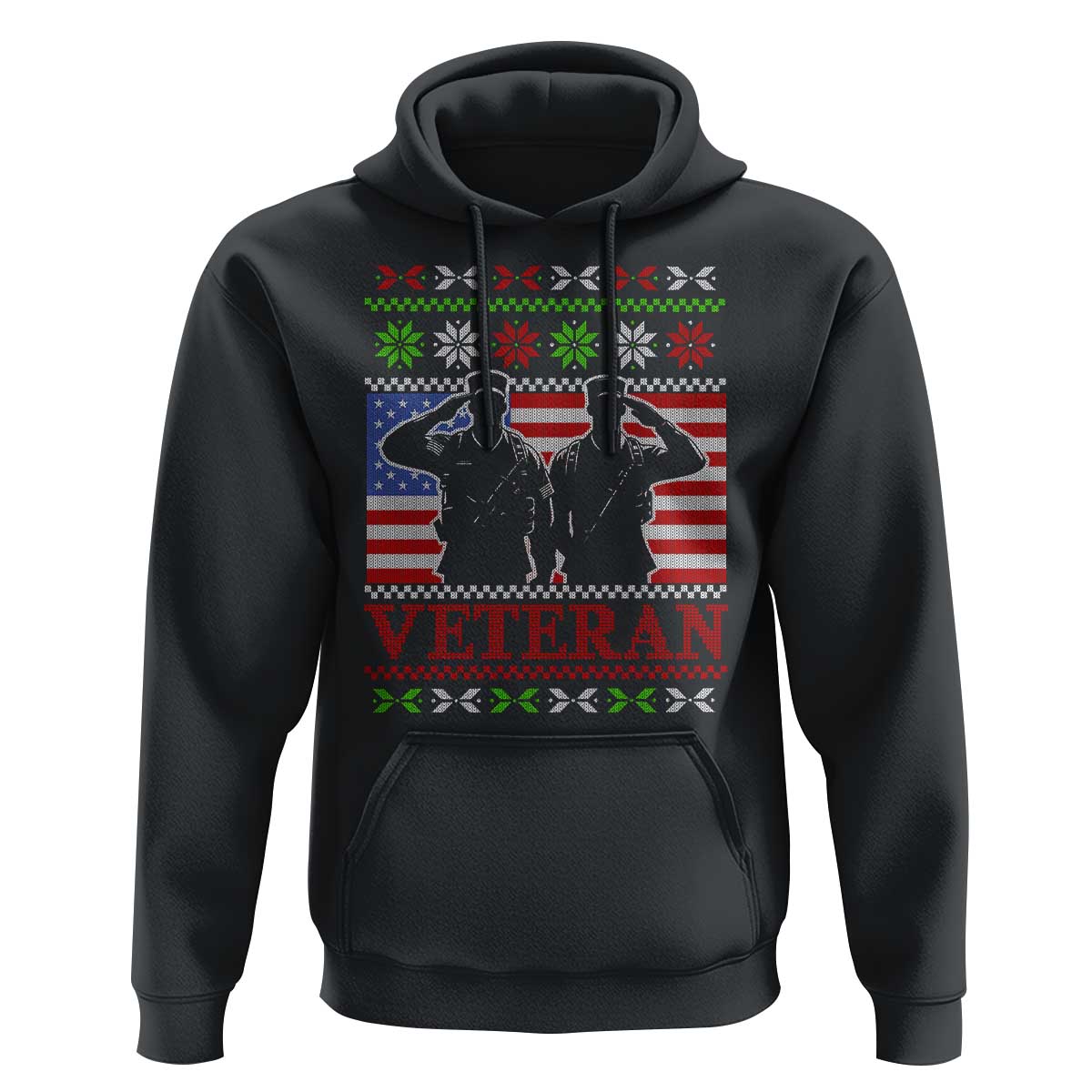 Christmas Veteran Hoodie Soldier America Flag Patriotic