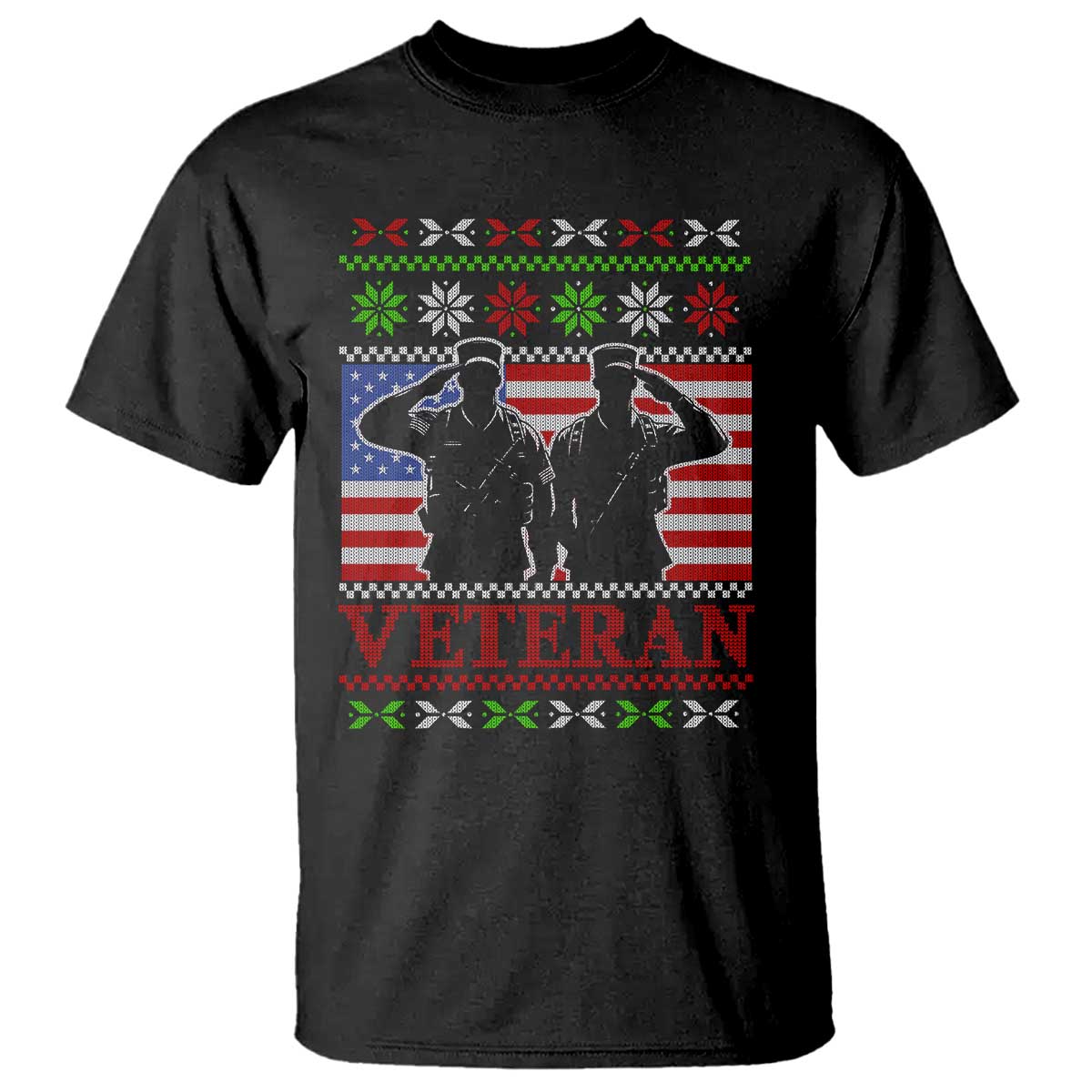 Christmas Veteran T Shirt Soldier America Flag Patriotic