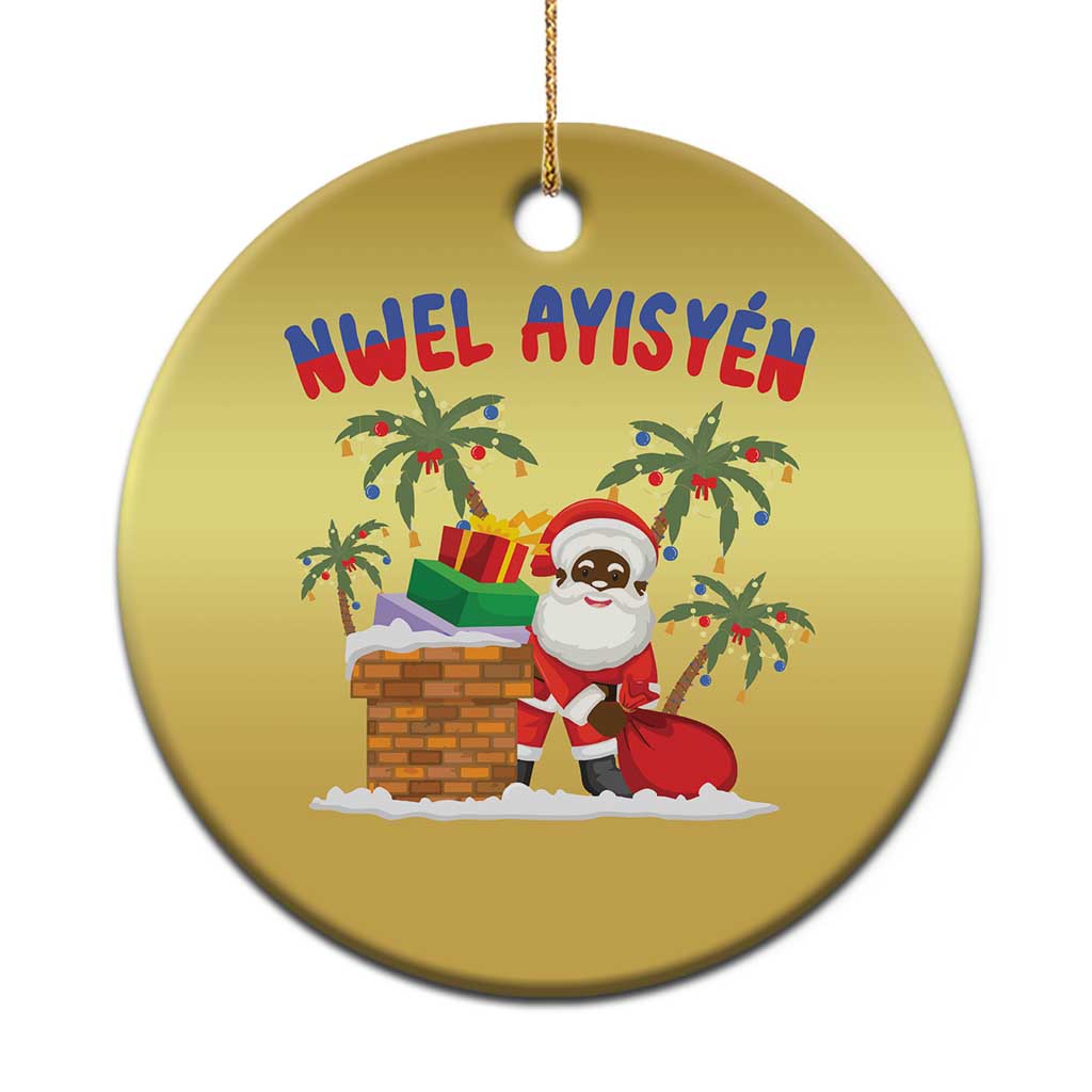 Funny Haitian Xmas Christmas Ornament Nwel Ayisen Creole Santa Palm Tree - Wonder Print Shop