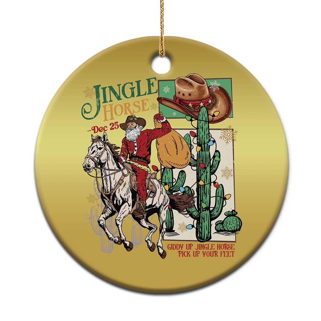 Western Xmas Christmas Ornament Jingle Horse Pick Up Your Feet Cowboy Santa Rider - Wonder Print Shop