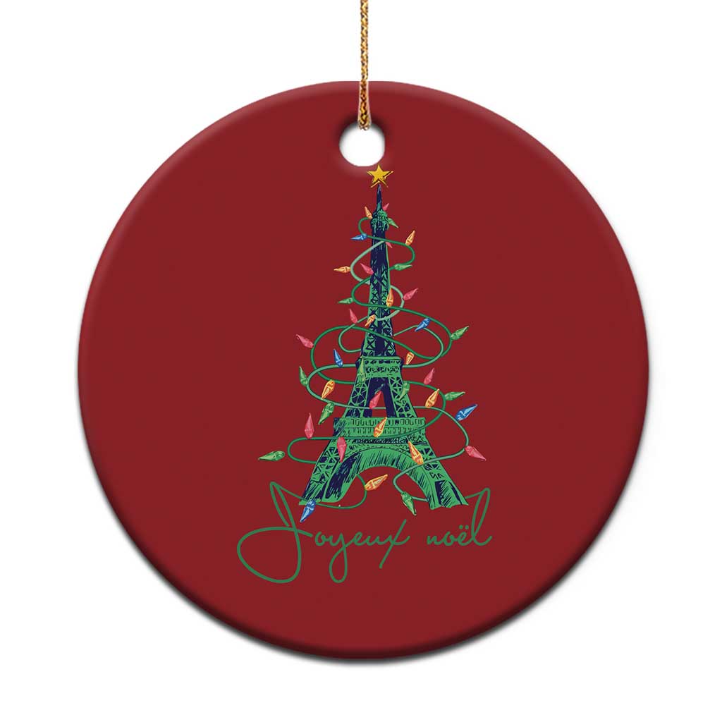 Eiffel Tower Christmas Tree Joyeux Noel Christmas Ornament - Wonder Print Shop