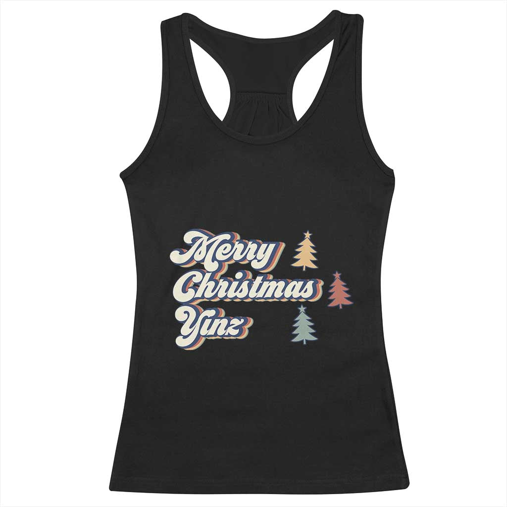 Funny Merry Christmas Yinz Pittsburgh Racerback Tank Top