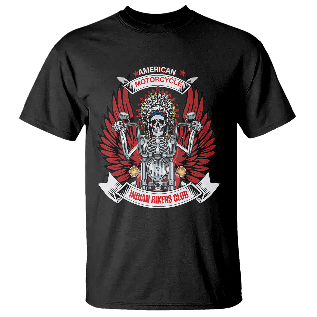 Motorcycle Rider T Shirt American Indian Biker Club - Wonder Print Shop