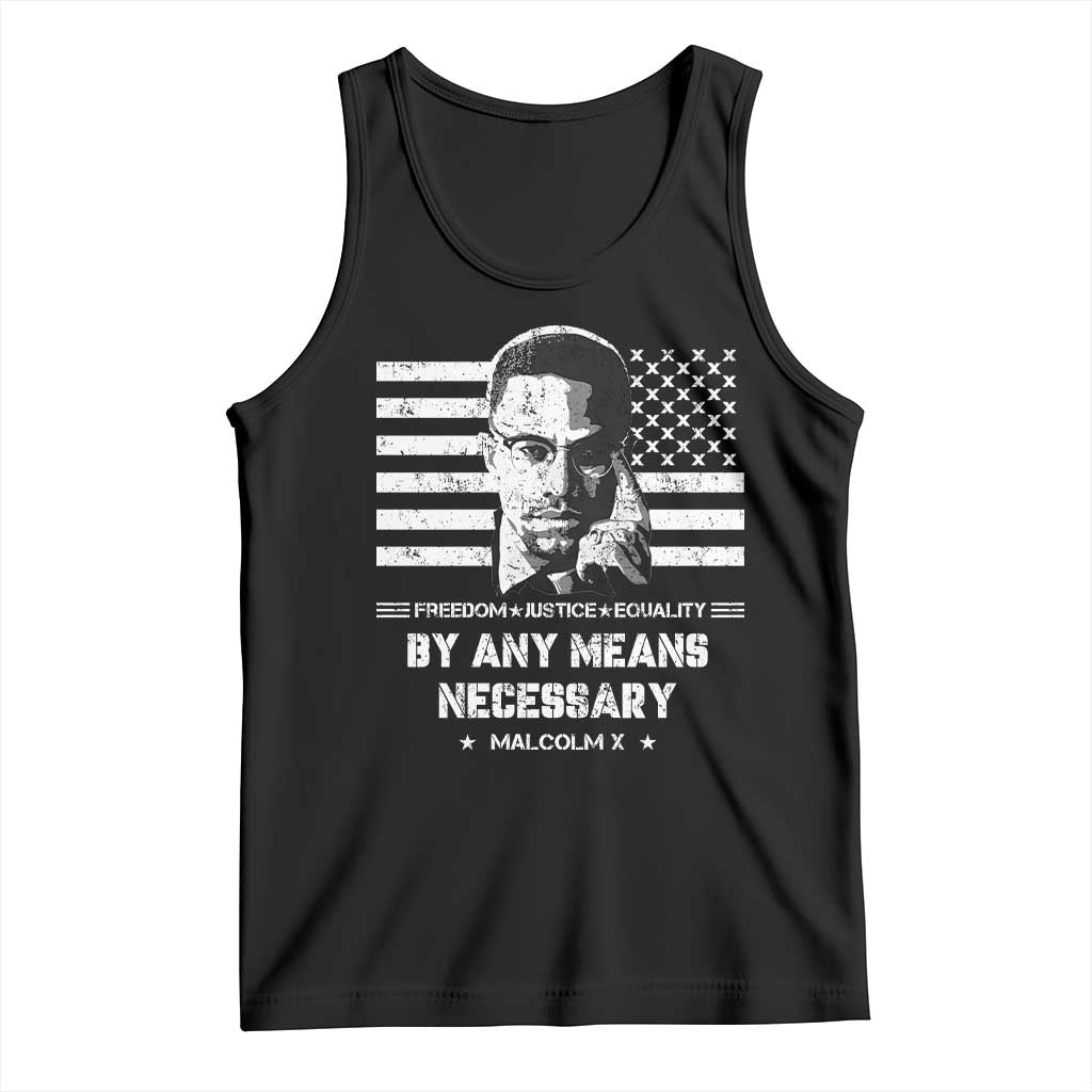 Malcolm X Tank Top By Any Means Necessary American Flag