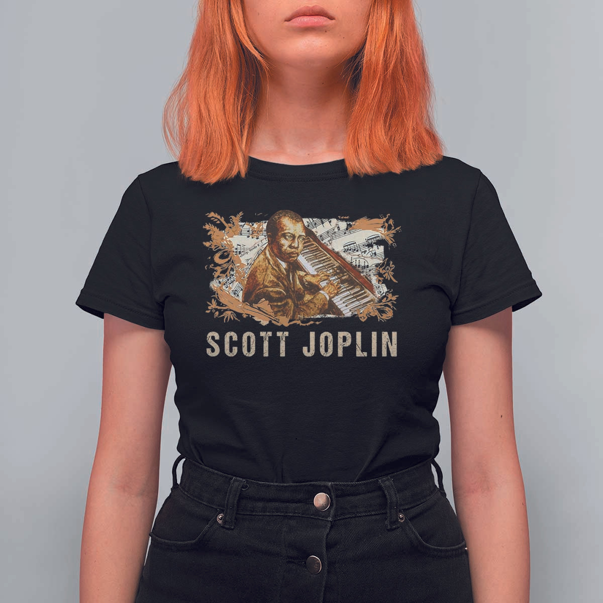 Scott Joplin T Shirt For Women Afro Classical Music Composer Black History