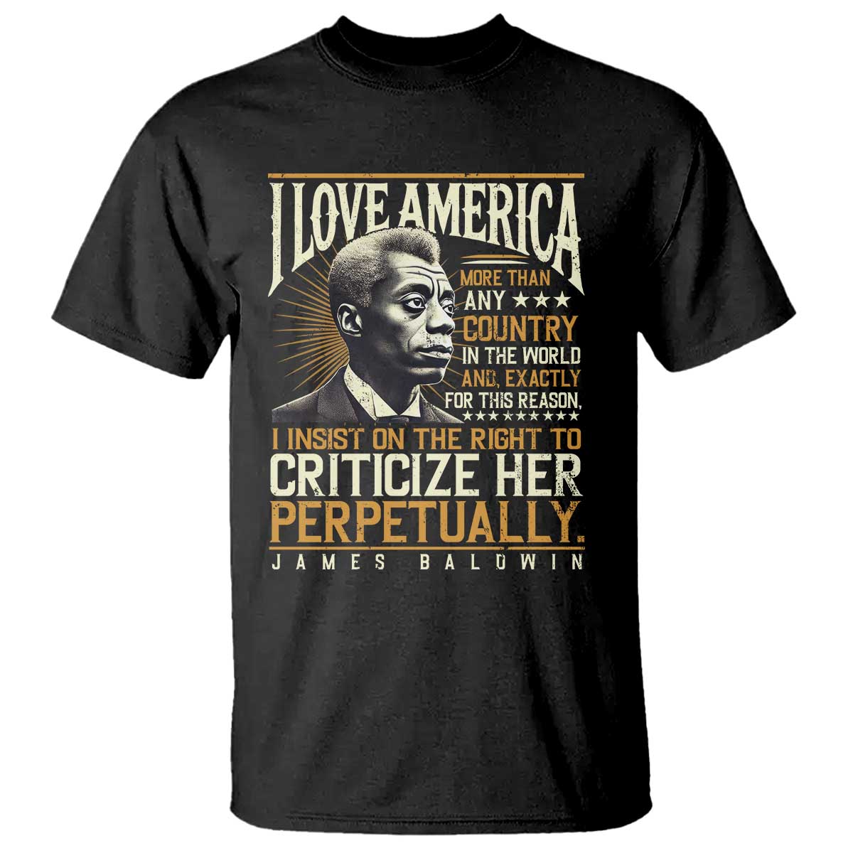 James Baldwin T Shirt I Love America More Than Any Country In The World Black History