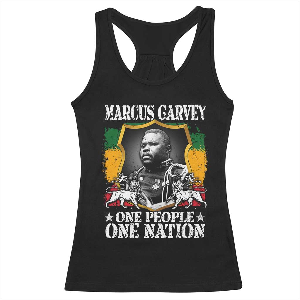 Marcus Garvey Racerback Tank Top One People One Nation Jamaica Legends Rasta