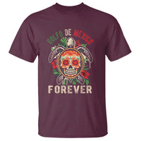 Maroon crew-neck T-shirt with sea turtle skull “GOLFO DE MEXICO FOREVER” graphic