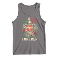 Gray sleeveless tank top with sea turtle sugar skull 'FOREVER' graphic