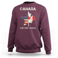 Canada The 51st State Sweatshirt Maple Canadian American Flag