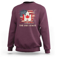 Canada The 51st State Sweatshirt Canadian Maple American Flag