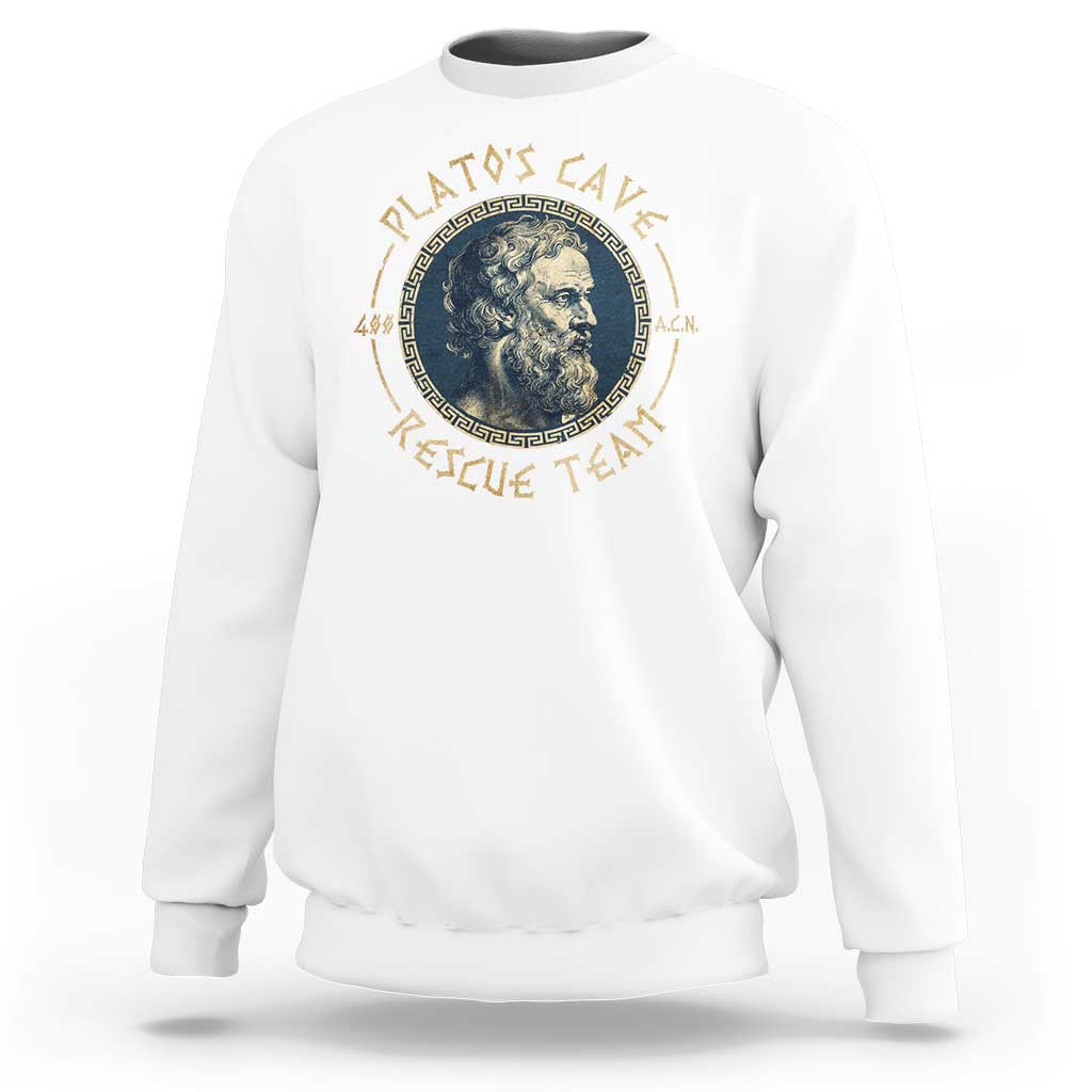 Greek Philosophy Plato Sweatshirt Platos Cave Rescue Team