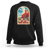 Black crewneck sweatshirt with New Mexico graphic print on chest