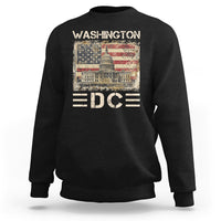 Black crewneck sweatshirt with Washington Capitol and EDC graphic on front