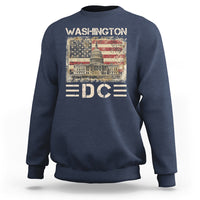 Navy crewneck sweatshirt with Washington Capitol and EDC graphic on front