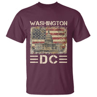 Maroon T-shirt with Washington Capitol, American flag, and EDC graphic print