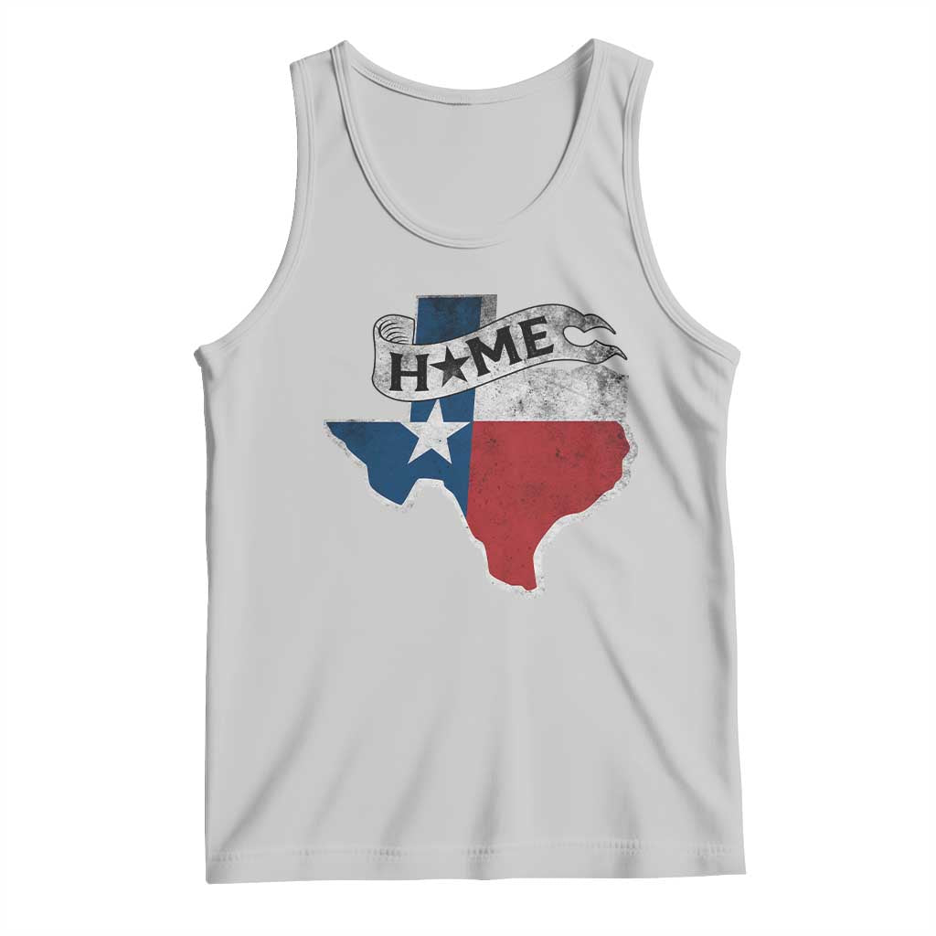 Distressed Texas state map flag tank top, light gray