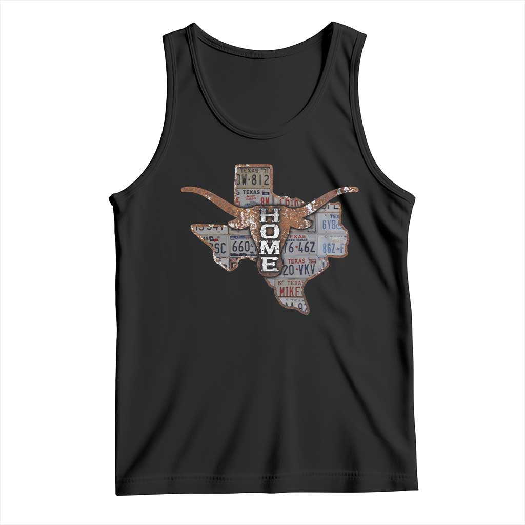 Texas Home Tank Top Vintage State Map TX Longhorn