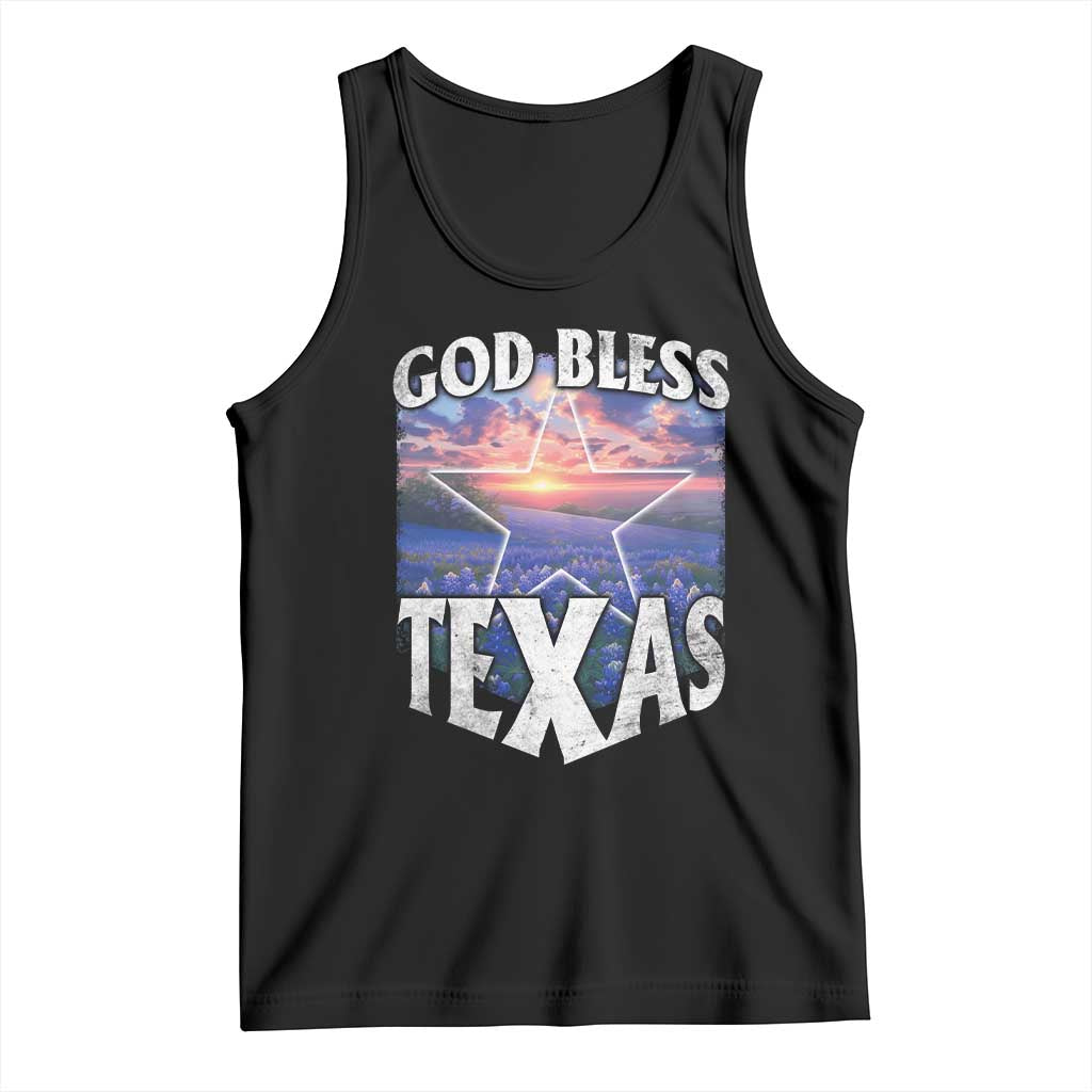 Bluebonnet Field God Bless Texas Tank Top