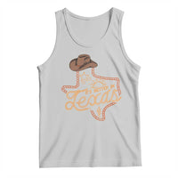 Light gray retro western cowboy tank top with orange hat and star graphic