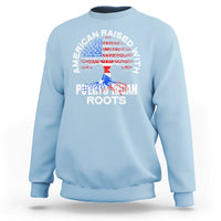 Light blue crewneck sweatshirt with Puerto Rican Roots tree graphic