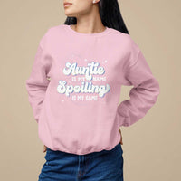 Light pink sweatshirt with Auntie graphic text on front