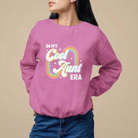 Azalea crewneck sweatshirt with rainbow “Cool Aunt Era” front graphic
