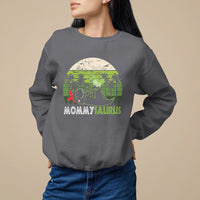 Mother's Day sweatshirt in charcoal with Mommysaurus dinosaur graphic on chest