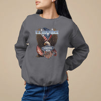 Charcoal crewneck sweatshirt with proud mom eagle graphic