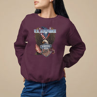 Maroon crewneck sweatshirt with proud mom eagle graphic