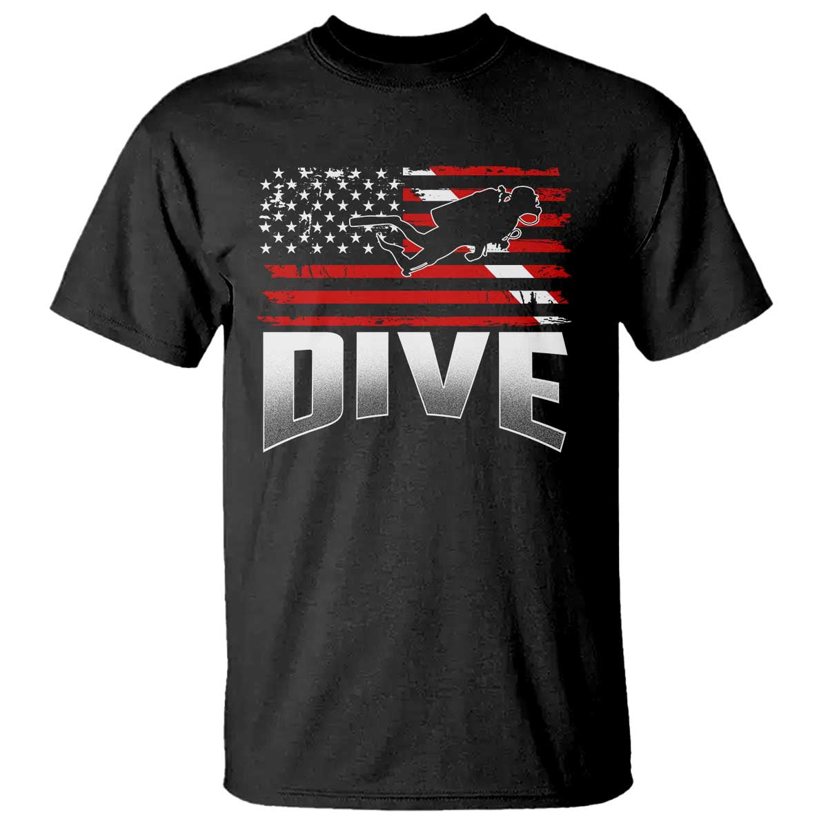 Scuba Diving T Shirt Diver Ocean American Flag - Wonder Print Shop