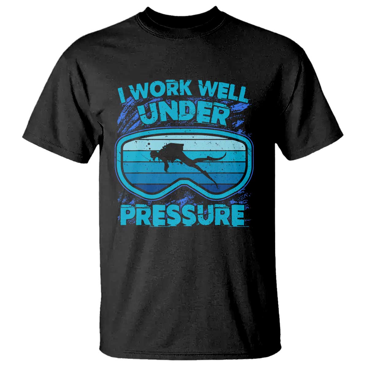 Funny Scuba Diving T Shirt I Work Well Pressure Retro - Wonder Print Shop