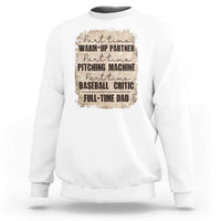 Men's white baseball sweatshirt with vintage “Warm-up partner” print