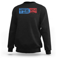 Black crewneck sweatshirt with chest graphic logo print