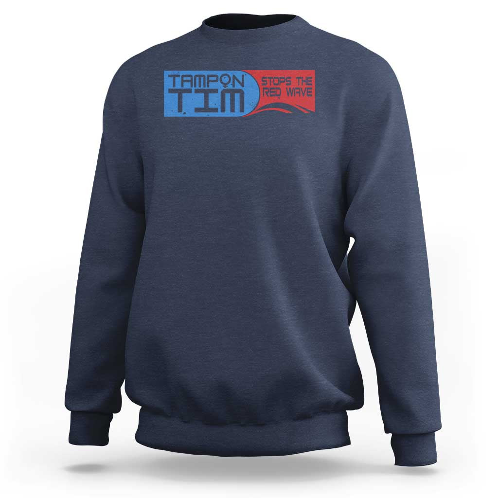 Navy crewneck sweatshirt with chest graphic logo print
