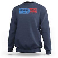Navy crewneck sweatshirt with chest graphic logo print