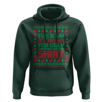 Dark forest green hoodie with festive holiday graphic, drawstring hood, and kangaroo pocket