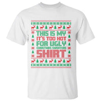 White Christmas T-shirt with red and green reindeer holiday graphic and slogan