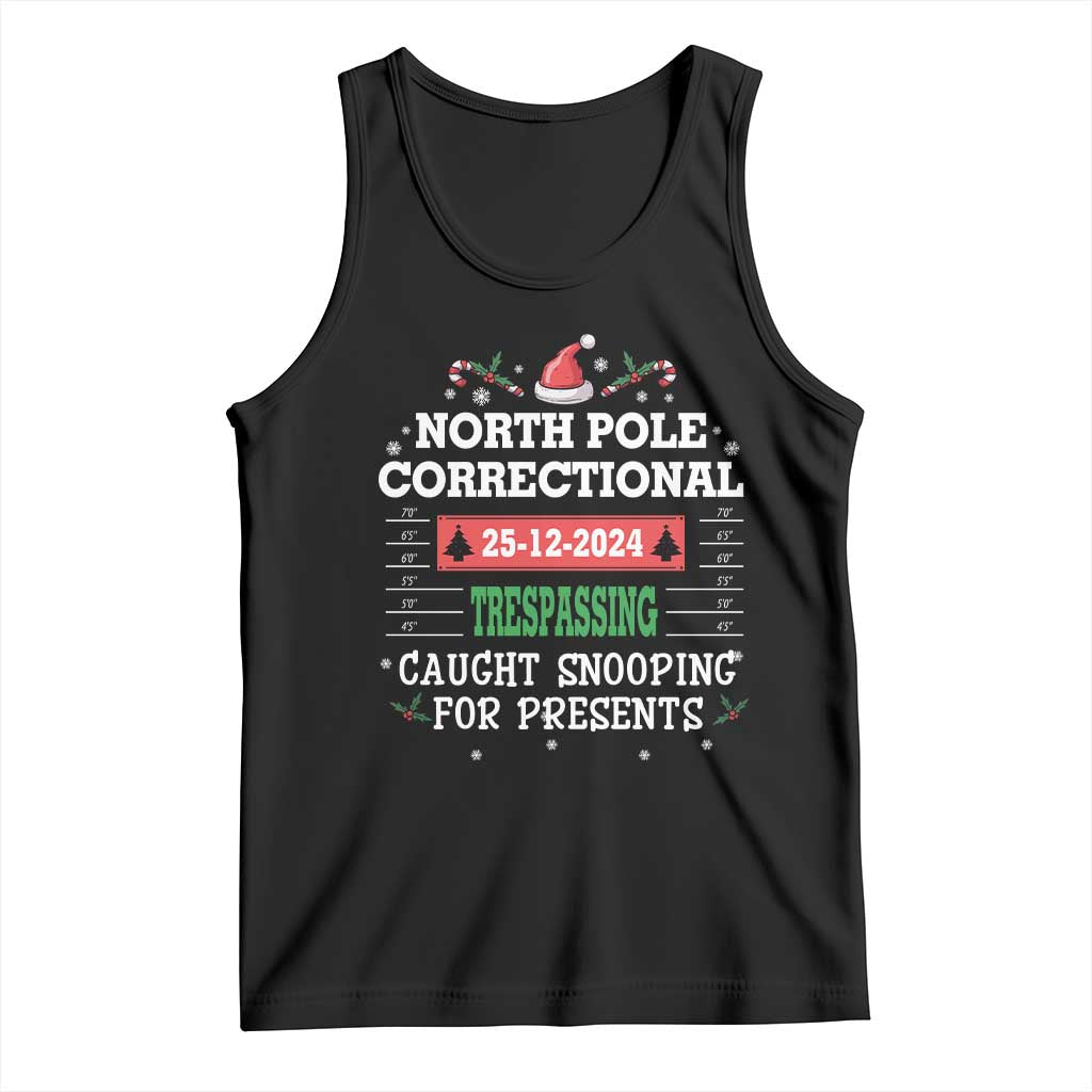 Funny Christmas Family Matching Tank Top North Pole Correctional Trespassing