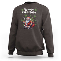 Crewneck sweatshirt in dark chocolate brown with "Weed for Everybody" Christmas graphic
