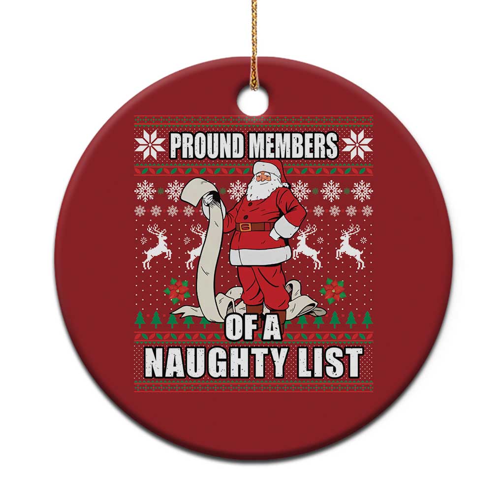 Funny Xmas Christmas Ornament Proud Members Of A Naughty List - Wonder Print Shop