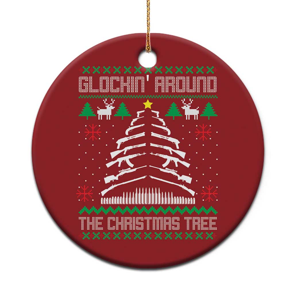 Xmas Gun Lover Christmas Ornament Glocking Around The Christmas Tree - Wonder Print Shop