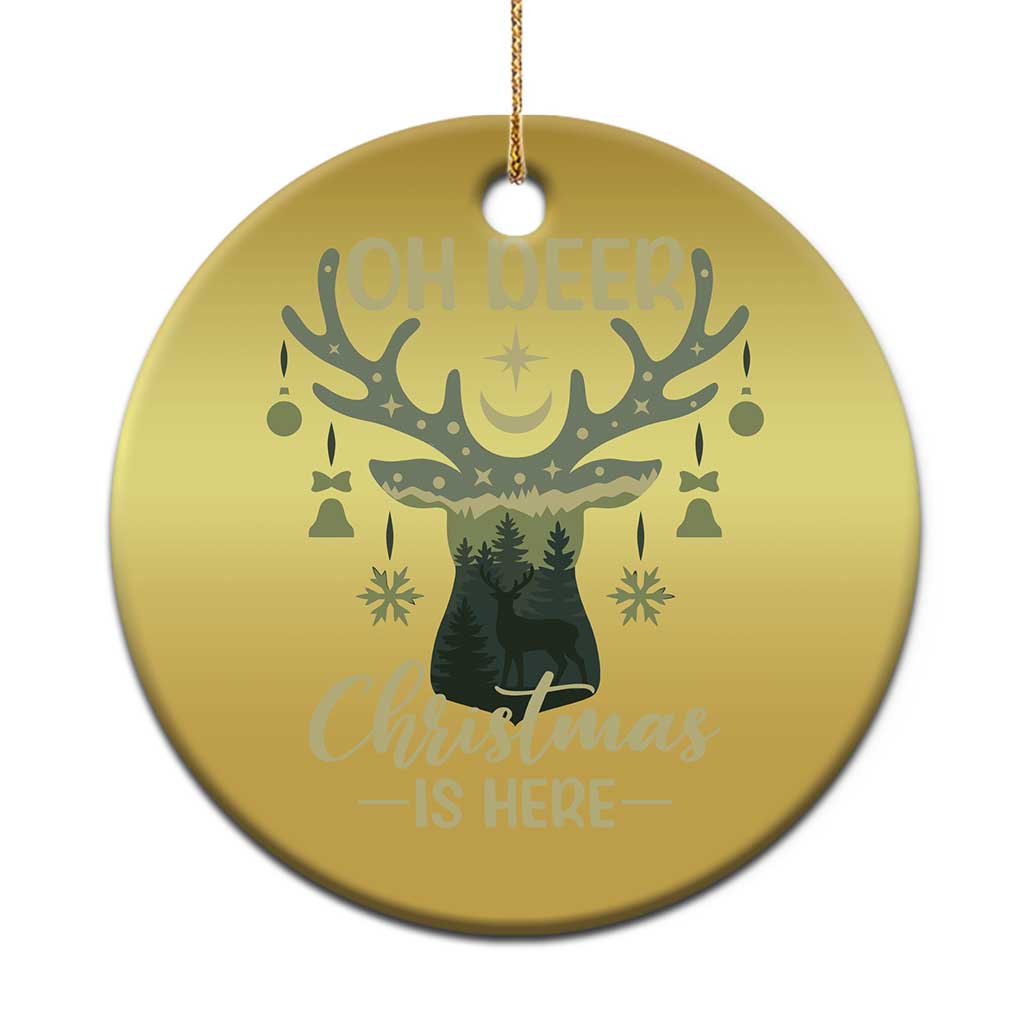 Xmas Hunting Christmas Ornament Oh Deer Christmas Is Here Hunter - Wonder Print Shop