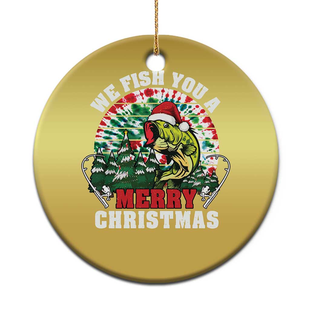 Xmas Fishing Christmas Ornament We Fish You A Merry Christmas Santa Hat - Wonder Print Shop