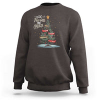 Dark chocolate Christmas sweatshirt with tree graphic and 'Wonderful Counselor' quote