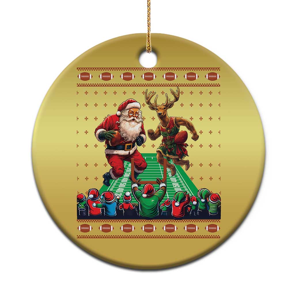 Xmas Football Christmas Ornament Santa Reindeer Football Match - Wonder Print Shop