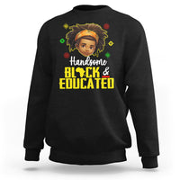 Boys black sweatshirt with front 'Handsome Black & Educated' graphic