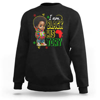 Kids black sweatshirt with “I am Black History” front graphic