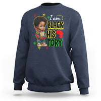 Kids navy sweatshirt with “I am Black History” front graphic