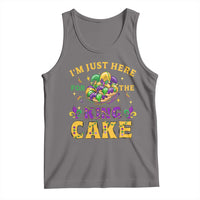 Gray sleeveless tank top with colorful King Cake character graphic
